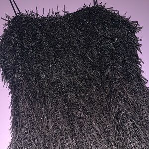 Black Fluffy Shimmer Dress